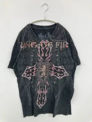Ring of Fire/Tシャツ/カットソー/トップス/ブラック/XL