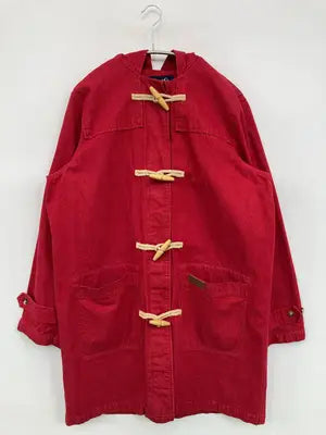 DENIM&CO/デニムアンドコー/ダッフルコート/ジャケット/アウター/レッド/LARGE
