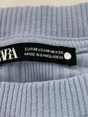 ZARA/ザラ/Tシャツ/カットソー/トップス/スカイブルー/USA M