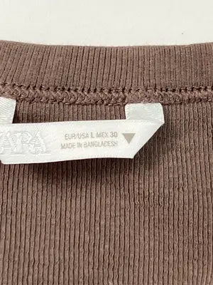 ZARA/ザラ/Tシャツ/カットソー/トップス/ブラウン/USA L