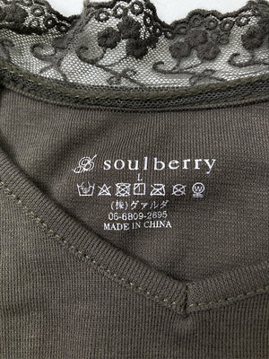 SOUL BERRY/ソウルベリー/Tシャツ/カットソー/トップス/グレー/L