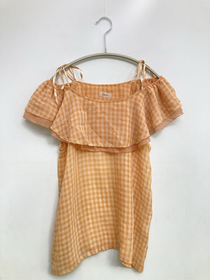 flower/フラワー/シャツ/ブラウス/トップス/オレンジ