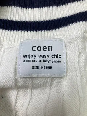 coen/コーエン/ベスト/トップス/ホワイト/MEDIUM