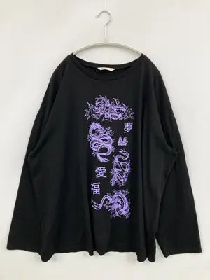 ROMWE/ロムウィー/Tシャツ/カットソー/トップス/ブラック/XL