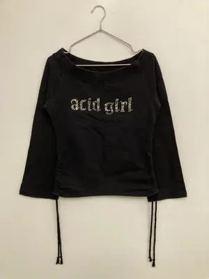 acid girl/Tシャツ/カットソー/トップス/ブラック/M  バスト79～87　身長154～162