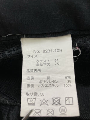 スラックス/パンツ/ブラック/ウエスト91　　　股下75