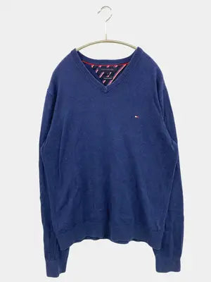 TOMMY HILFIGER/トミーヒルフィガー/ニット/セーター/トップス/ネイビー/L
