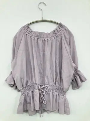 Tシャツ/カットソー/トップス/パープル/M  バスト79～87  身長154～162