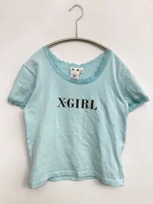 X-GIRL/エックスガール/Tシャツ/カットソー/トップス/スカイブルー/M