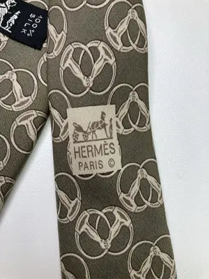 HERMES/エルメス/ネクタイ/ファッション雑貨/カーキ