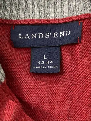 LANDS' END/ランズエンド/ニット/セーター/トップス/レッド/L