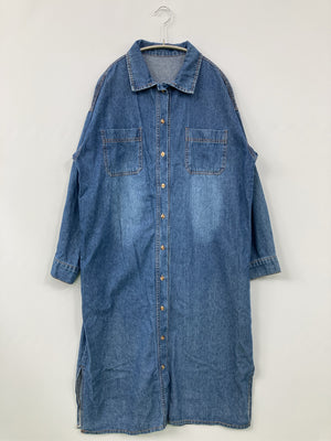 シャツワンピース/ワンピース/ドレス/ブルー