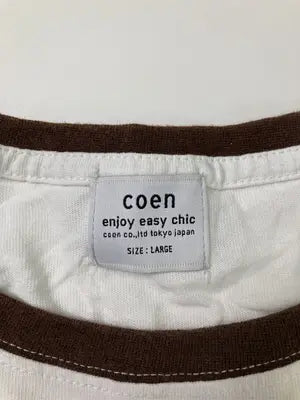 coen/コーエン/Tシャツ/カットソー/トップス/ホワイト/LARGE