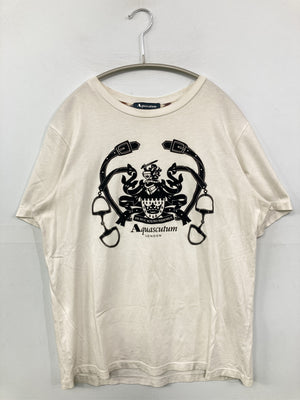 Aquascutum/アクアスキュータム/Tシャツ/カットソー/トップス/ホワイト/M