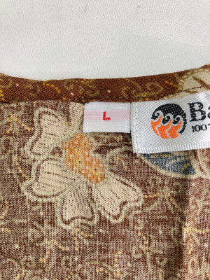 Batik Keris/ワンピース/ワンピース/ドレス/ブラウン/L