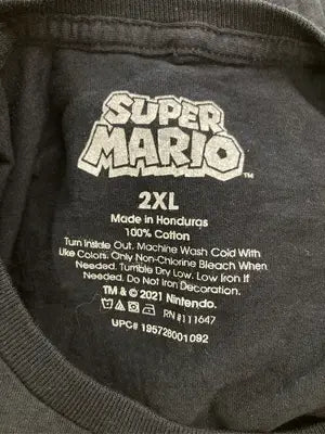super mario/Tシャツ/カットソー/トップス/ブラック/2XL