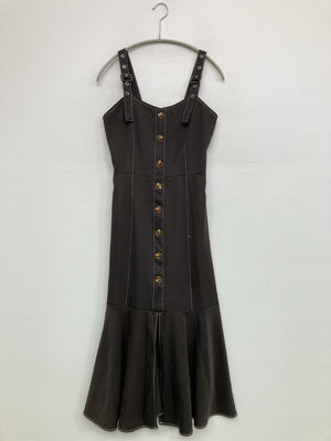 mily bilet/ジャンパースカート/ワンピース/ドレス/ブラウン/M