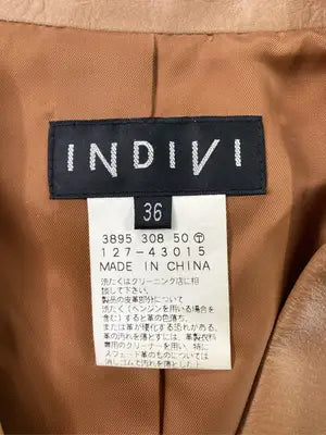 INDIVI/インディヴィ/レザージャケット/ジャケット/アウター/ブラウン/36