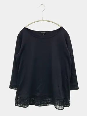 INDIVI/インディヴィ/Tシャツ/カットソー/トップス/ブラック/38