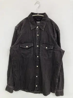 ZARA/ザラ/シャツ/ブラウス/トップス/ブラック/EUR M/USA M/MEX 40