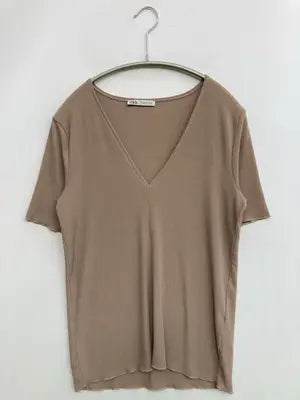 ZARA/ザラ/Tシャツ/カットソー/トップス/ブラウン/EUR S