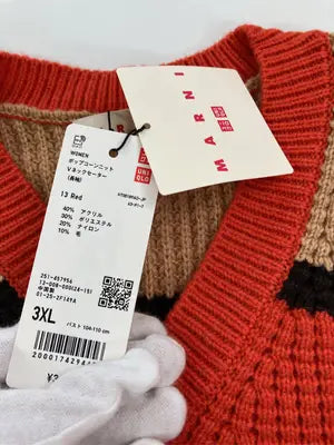 MARNI × UNIQLO/マルニユニクロ/ニット/セーター/トップス/レッド/3XL