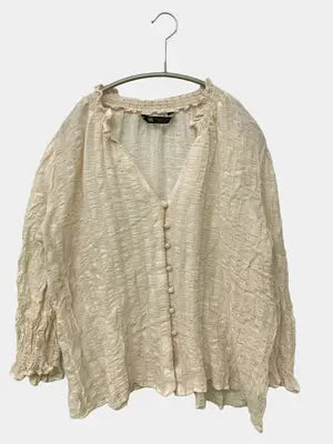 ZARA/ザラ/シャツ/ブラウス/トップス/アイボリー/USA M