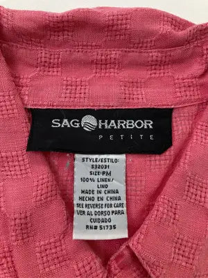 SAG HARBOR/サグハーバー/シャツ/ブラウス/トップス/ピンク/PM