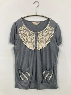 miss............Joi/Tシャツ/カットソー/トップス/グレー/L