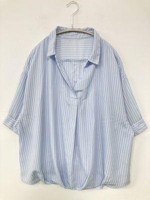 THE SHOP TK/ザショップティーケー/シャツ/ブラウス/トップス/スカイブルー/M