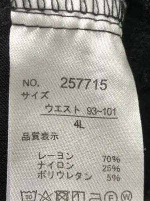 スラックス/パンツ/ブラック/4L