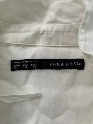 ZARA BASIC/ザラベーシック/シャツ/ブラウス/トップス/ホワイト/XL