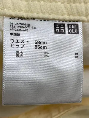 UNIQLO/ユニクロ/スカート/スカート/イエロー/ウエスト58cm