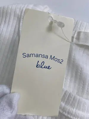 Samansa Mos2 blue/サマンサモスモスブルー/ノースリーブ/トップス/ホワイト/M