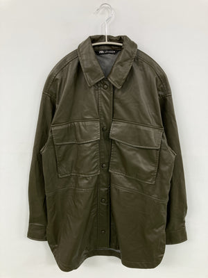 ZARA/ザラ/レザージャケット/ジャケット/アウター/カーキ/EUR XS/USA XS/MEX 24