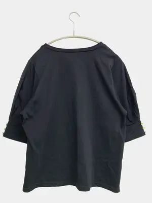 Tシャツ/カットソー/トップス/ブラック/LL
