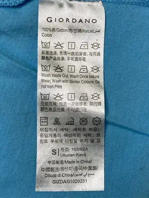 GIORDANO/ジョルダーノ/Tシャツ/カットソー/トップス/スカイブルー/S
