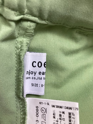 coen/コーエン/スラックス/パンツ/ライトグリーン