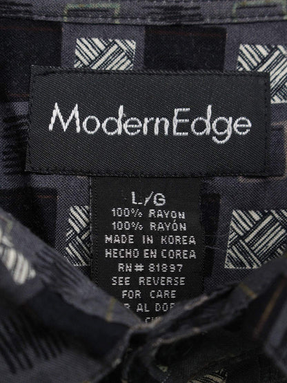 ModernEdge/シャツワンピース/ワンピース/ドレス/ブラック/L
