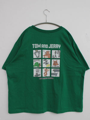 TOM and JERRY/トムアンドジェリー/Tシャツ/カットソー/トップス/グリーン