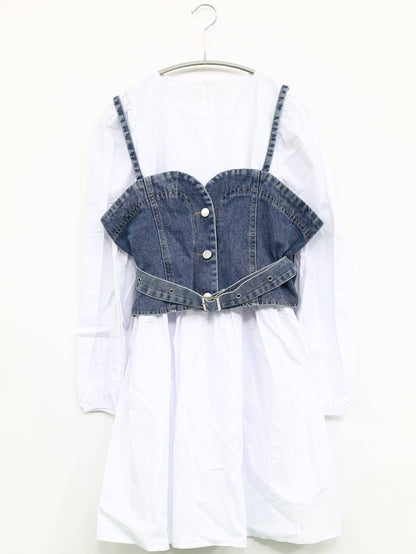 JEANS/ジーンズ/ワンピース/ワンピース/ドレス/ホワイト/L