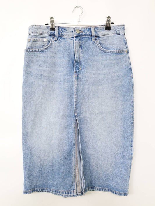 ZARA/ザラ/ミモレ/半端丈スカート/スカート/スカイブルー/EUR L/USA L/MEX 30