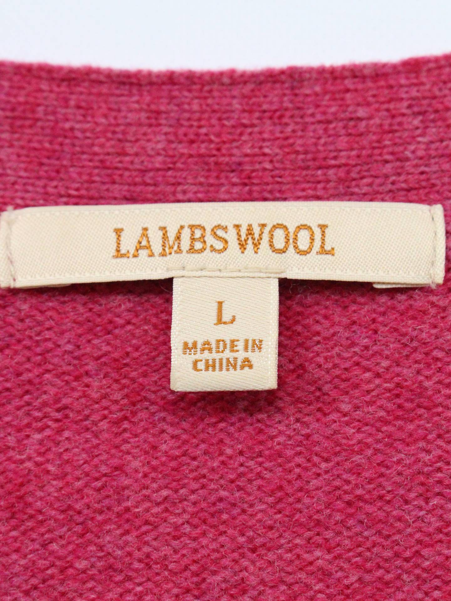 LAMBSWOOL/カーディガン/ボレロ/トップス/ピンク/L
