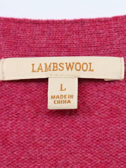 LAMBSWOOL/カーディガン/ボレロ/トップス/ピンク/L