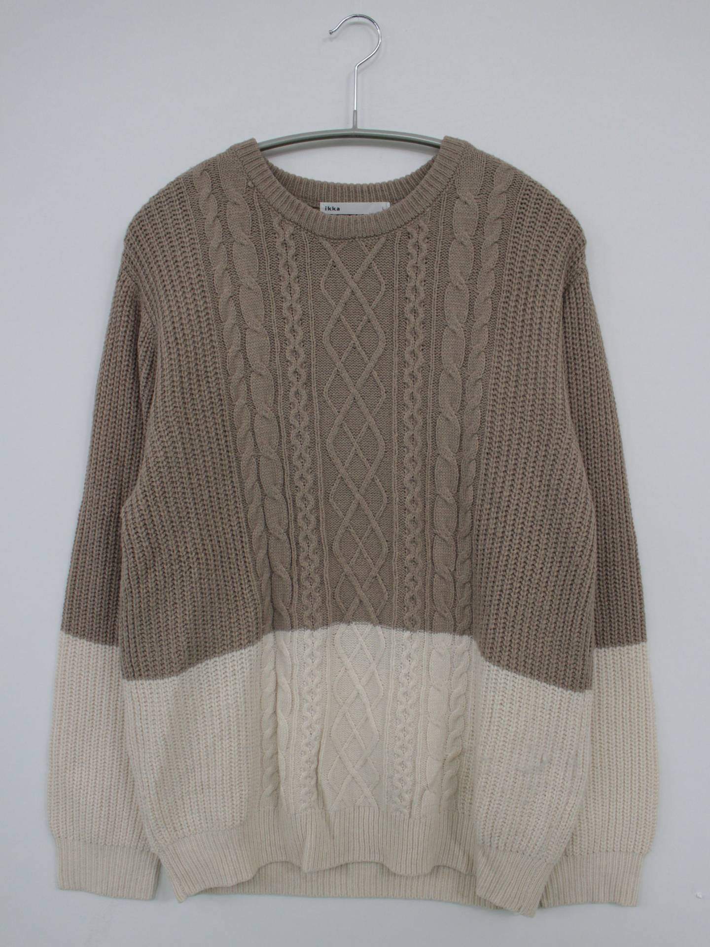 IKKA/ニット/セーター/トップス/ベージュ/L
