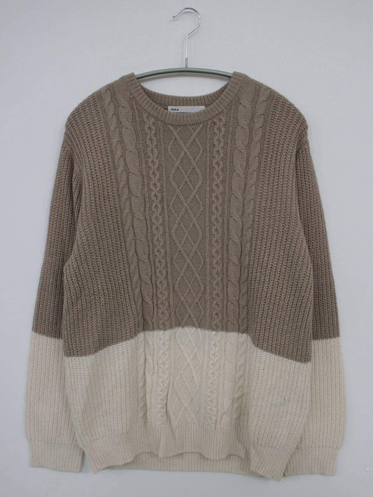 IKKA/ニット/セーター/トップス/ベージュ/L