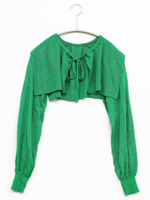 TINA:JOJUN/ティーナジョジュン/カーディガン/ボレロ/トップス/グリーン/M