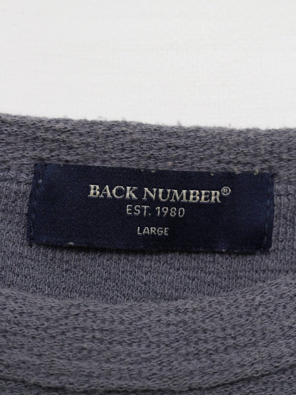 BACK NUMBER/ノースリーブ/トップス/グレー/L