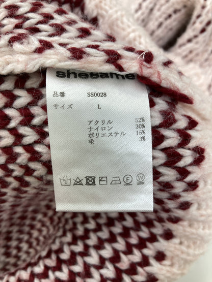 shesame/シーセム/ニット/セーター/トップス/ピンク/L