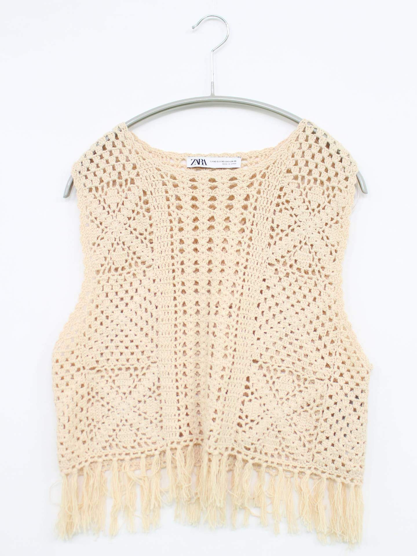 ZARA/ザラ/ノースリーブ/トップス/アイボリー/EUR XS-S/USA XS-S/MEX 24-26